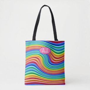 Initiales personnalisées Sac fourre-tout Rainbow P