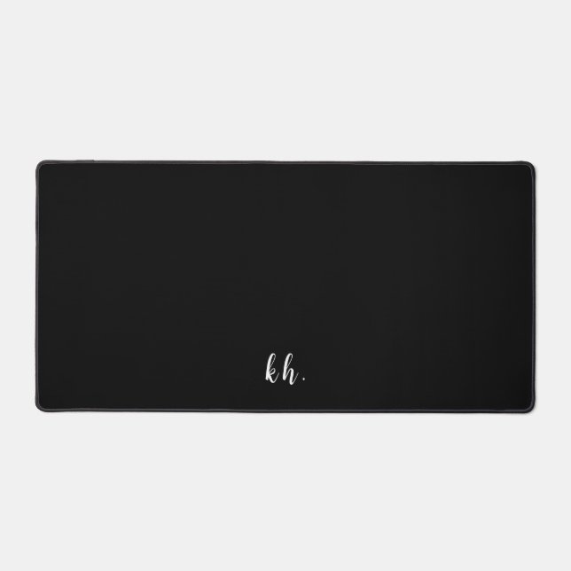 Initiales simples Élégant Script Cursif Noir Blanc (Recto)