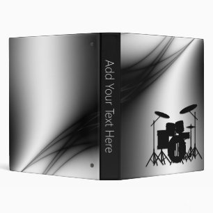 Initialled Drum Set Personal Text Spine Music Binder