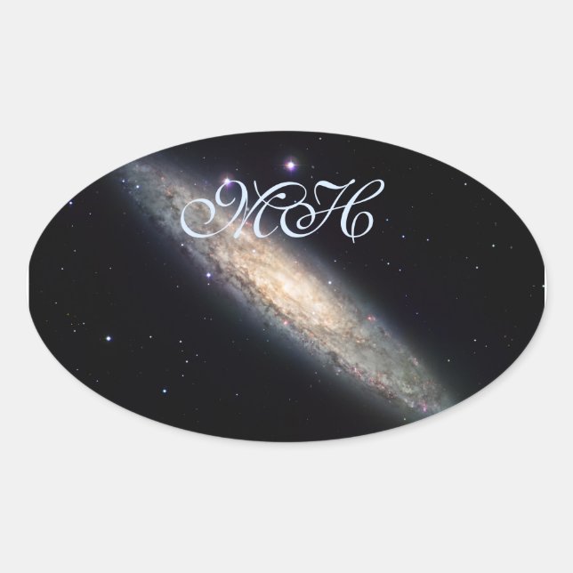 Initialled Spiral Galaxy - NGC 253 Oval Sticker (Front)