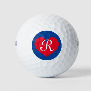Initialled Wilson golf ball gift set with red hear