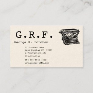Initials and Typewriter Business Card