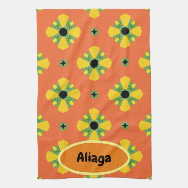 INITIALS Bright Birthday or Anniversary Gift  Kitchen Towel (Vertical)