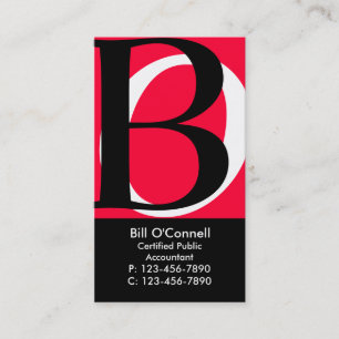 Initials Business Card/ Red Card