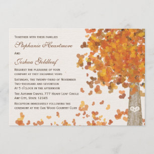 Initials Carved in a Tree Wedding Invitations