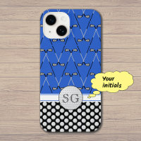 Initials golf pattern blue