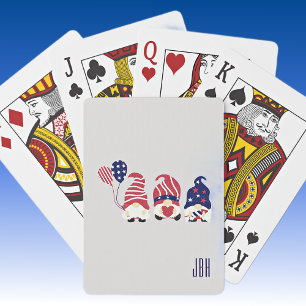 Initials, July 4th Gnomes Deck of Playing Cards