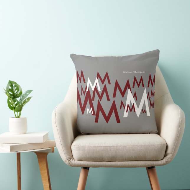 Initials letters / full name customized throw pillow (Chair)