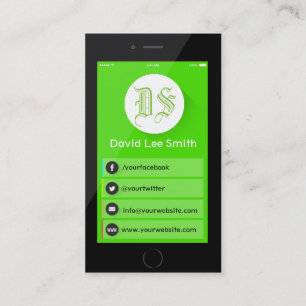 Initials logo monogram smartphone business card
