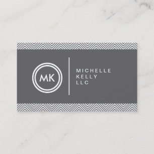INITIALS LOGO with CHEVRON PATTERN 1 Business Card