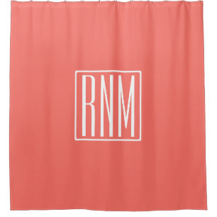 Initials Monogram   White On Coral
