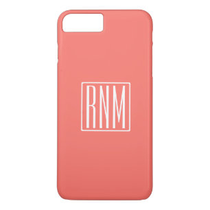 Initials Monogram   White On Coral Case-Mate iPhone Case