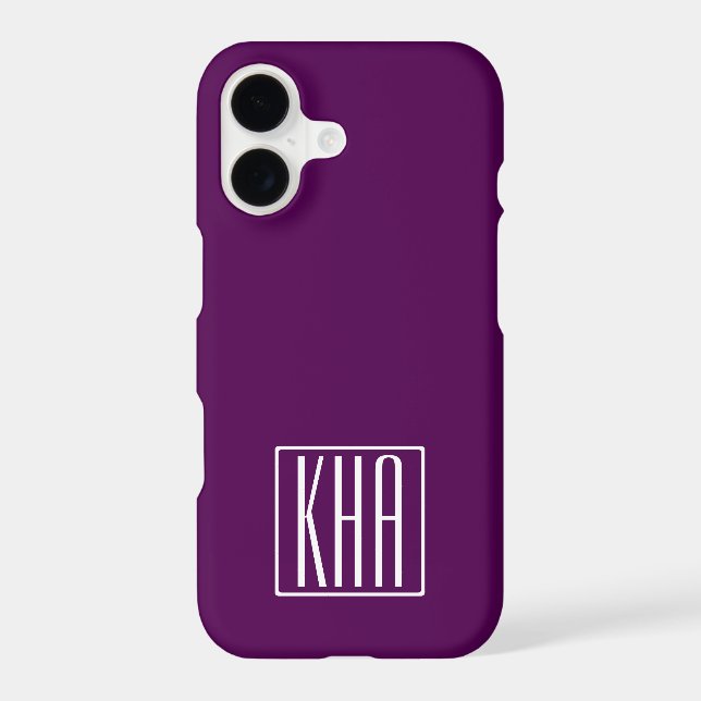 Initials Monogram | White On Deep Purple (Back)