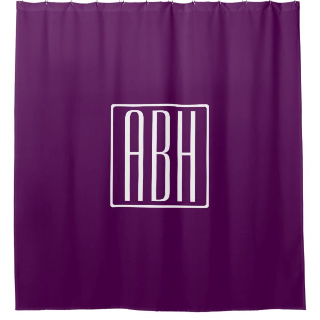 Initials Monogram | White On Deep Purple (Front)