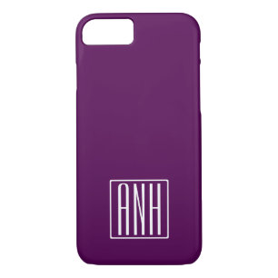 Initials Monogram   White On Deep Purple Case-Mate iPhone Case