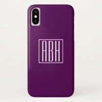 Initials Monogram | White On Deep Purple
