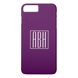 Initials Monogram   White On Deep Purple Case-Mate iPhone Case