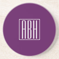 Initials Monogram | White On Deep Purple