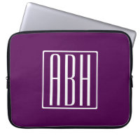 Initials Monogram | White On Deep Purple