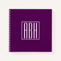 Initials Monogram | White On Deep Purple