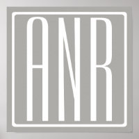 Initials Monogram | White On Light Grey