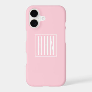 Initials Monogram White On Light Pink