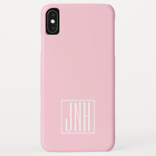 Initials Monogram   White On Light Pink iPhone XS Max Case