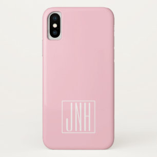 Initials Monogram   White On Light Pink Case-Mate iPhone Case