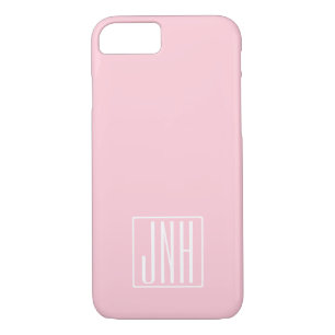 Initials Monogram   White On Light Pink Case-Mate iPhone Case