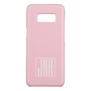 Initials Monogram   White On Light Pink Case-Mate Samsung Galaxy S8 Case
