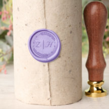 Initials Monogram with Leaf Wreath
