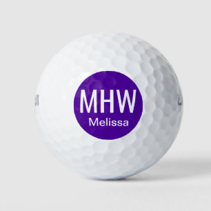 Initials Name Purple Golf Balls