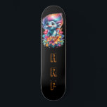 *~* Initials Neon Hair Rainbow AP89 Troll Skateboard<br><div class="desc">(Search code AP89 for Troll items and AP88 for medieval theme items ) Easily Transfer to other Zazzle Products. BLACK background Skateboard. The bright and oh so happy NEON Rainbow colours just pop the TROLL images and LETTERS. Customize / Personalize your INITIALS / MONOGRAM and play with the font and...</div>