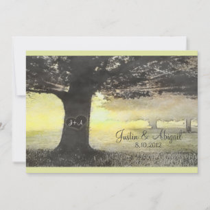 Initials on a Tree - Wedding Invitation