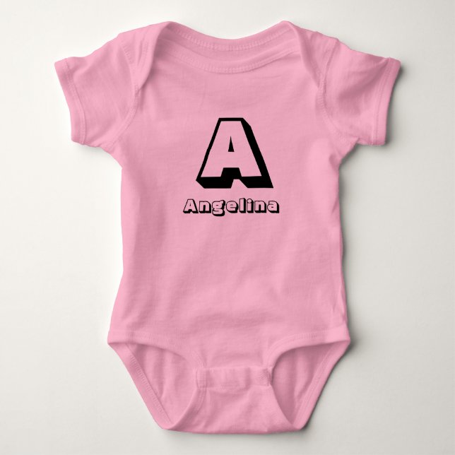 Initials Personalized Baby Bodysuit (Front)