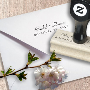 initials + special date, a wedding rubber stamp