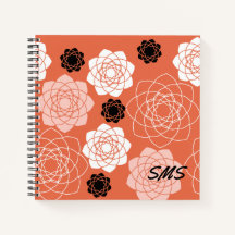 Initials Succulent Symmetry Terracota Notebook