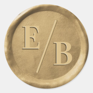 Initials Wedding Gold Wax Seal Envelope Stickers