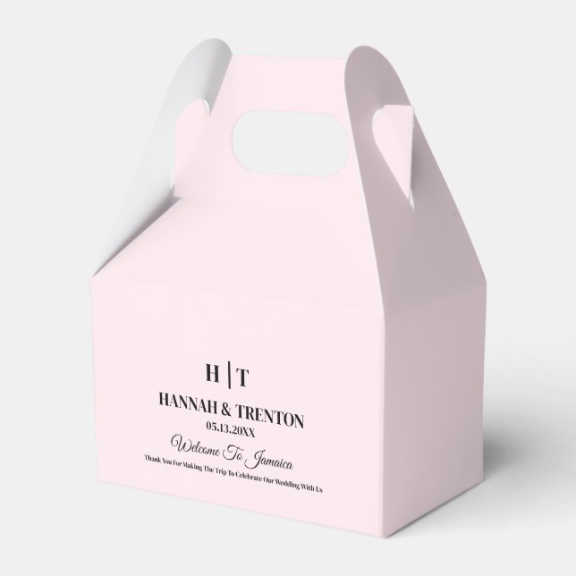 Initials Wedding Welcome Modern Wedding Guest Gift Favor Box (Front Side)