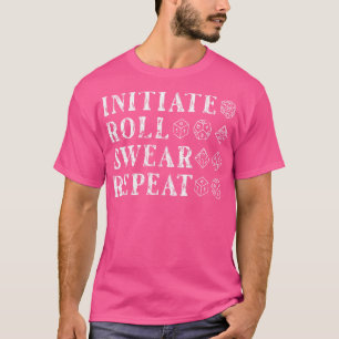 Initiate Roll Swear Funny RPG Dice D20 Roleplaying T-Shirt