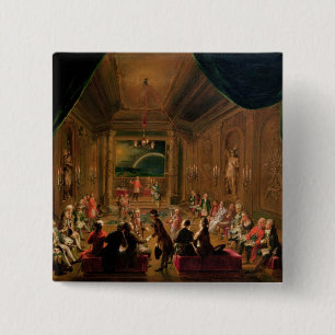 Initiation ceremony in a Viennese Masonic 2 Inch Square Button