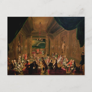 Initiation ceremony in a Viennese Masonic Postcard