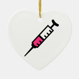 Injection syringe ceramic ornament