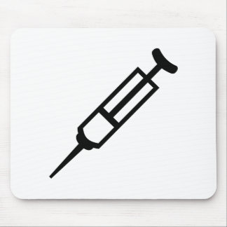 Injection syringe mouse pad