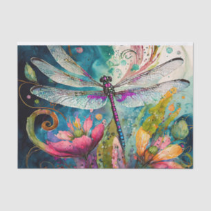 Ink and Pen Watercolor Dragonfly  Tissue Paper