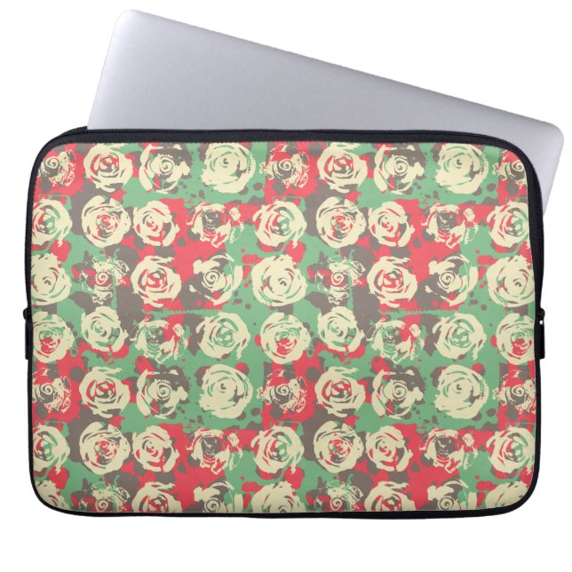 Ink and Roses Harmony - Seamless Pattern Laptop Sleeve (Front)