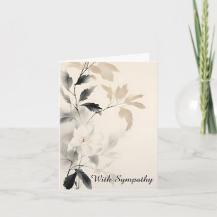 Ink and Wash Flower and Leaves Sympathy Card