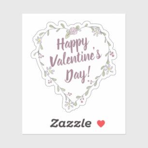 Ink and Watercolor Twiggy Floral Valentine Wreath