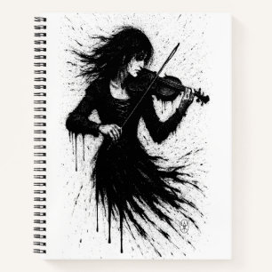 Ink‑Born Violinist in the Storm of Sound Notebook
