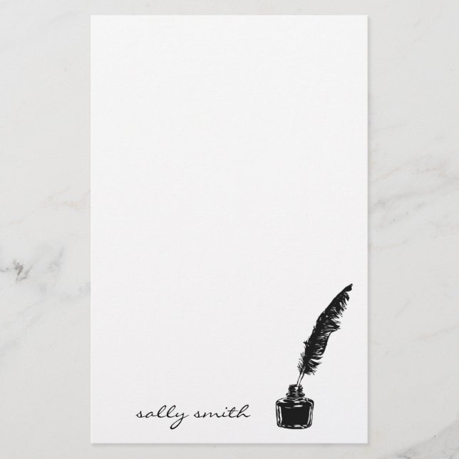 Ink Bottle w/ Quill Stationery (Front)